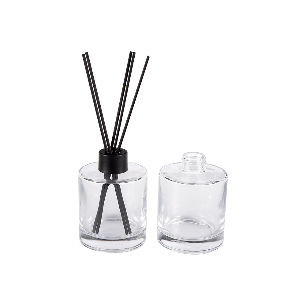 HJ-RX2109 Cilindrična boca s difuzorom od kremenog stakla, plastični aluminijski čep, naljepnica od vlakana u boji