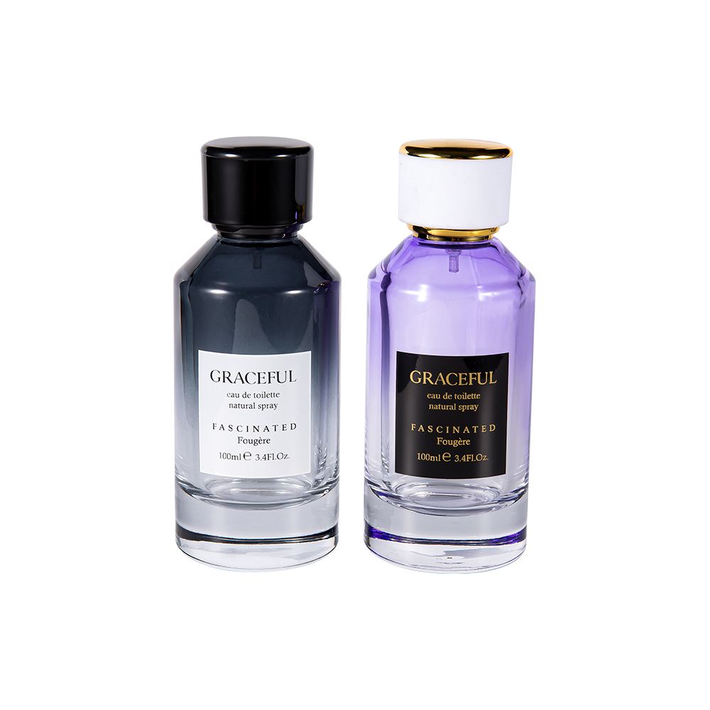 GC4418-WJ2098 Staklena parfemska bočica presvučena bojom od 100 ml s kožnim ABS plastičnim poklopcem i UV PP oblogom