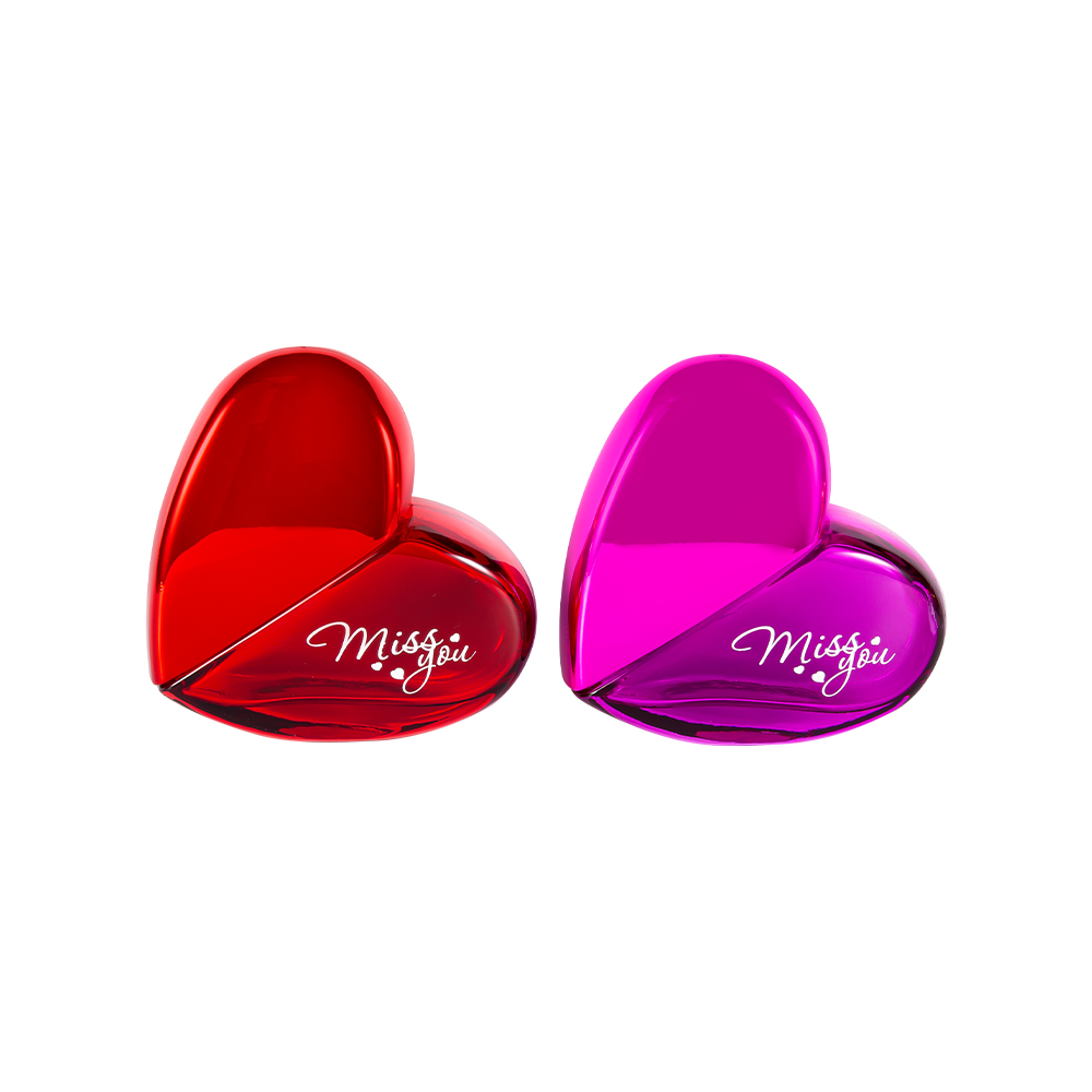 GC102-WJ797 Staklena bočica parfema u obliku srca od 100 ml s UV PP plastičnim čepom