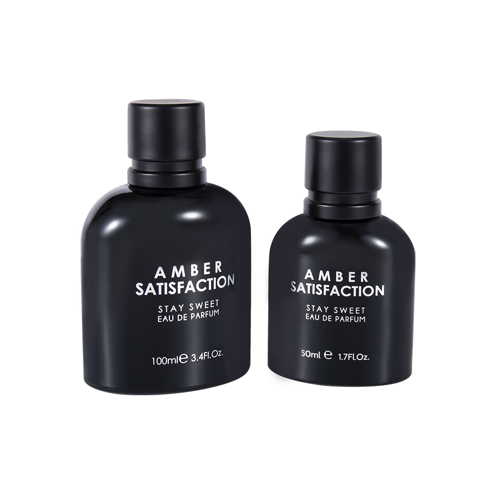 GC3894-WJ176 100 ML staklena bočica parfema presvučena svijetlo crnim tiskom i ABS PP plastičnim čepom