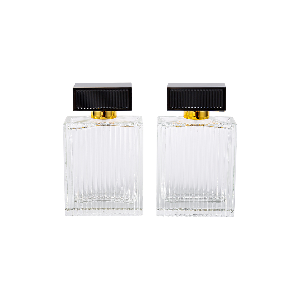 KY1112-WJ2092 Staklena bočica parfema s okomitim prugama od 100 ml s prugama od abs plastike